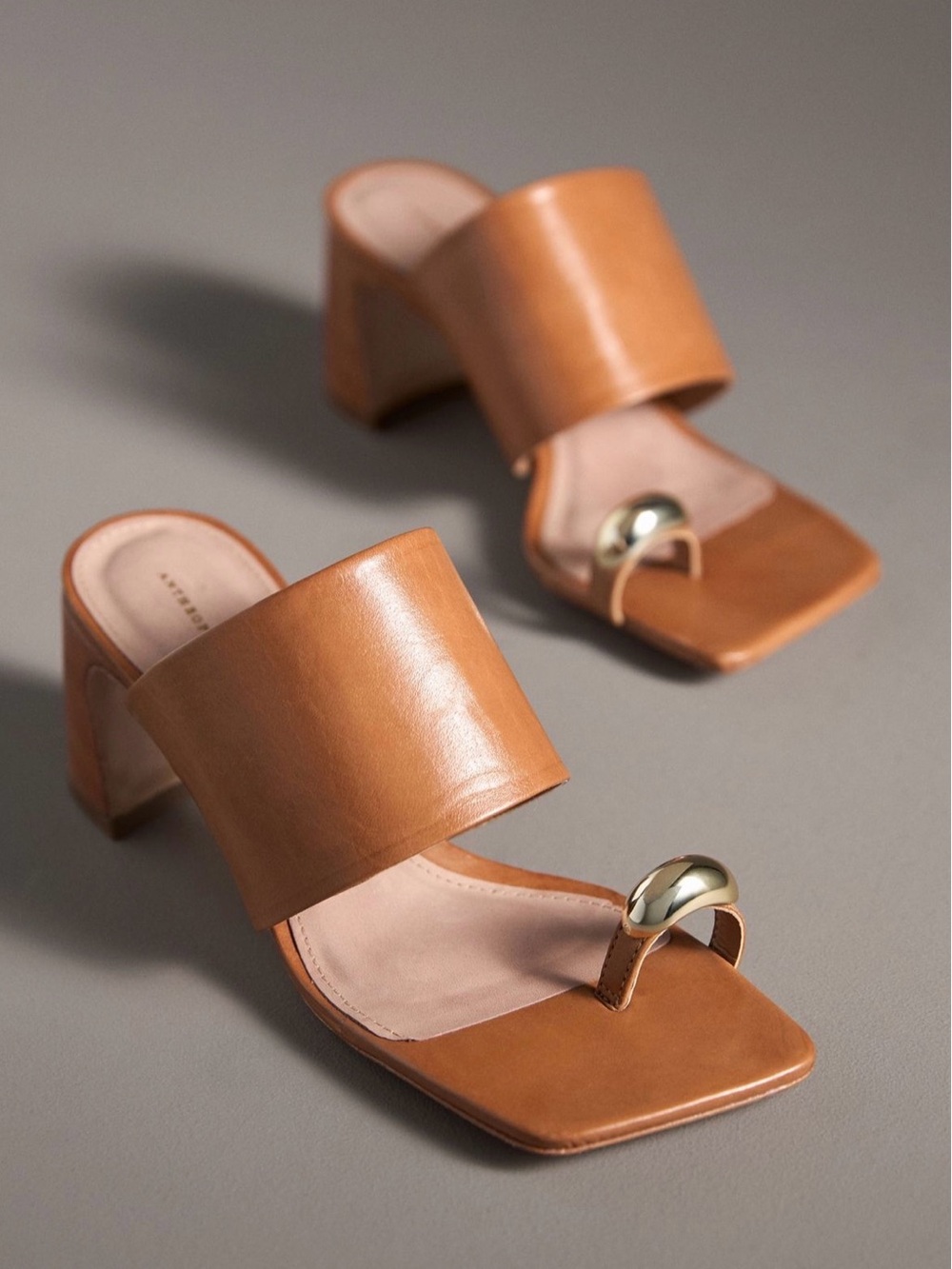 Anthropologie Toe-Ring Block-Heel Mules